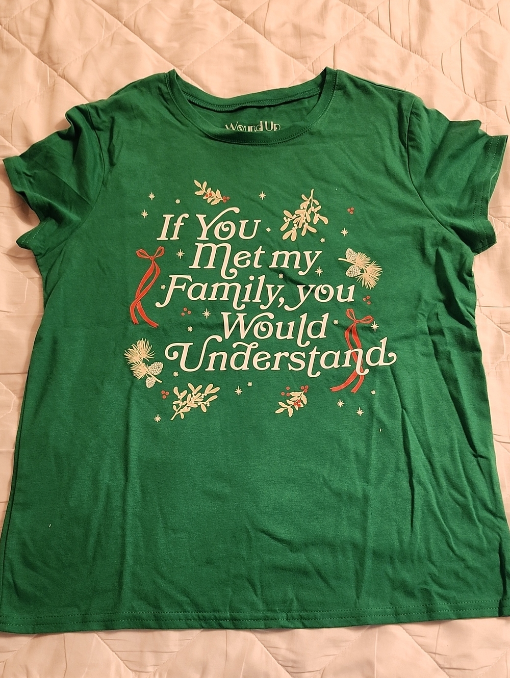 Womens Holiday Graphic Tee - "If You Met My Family, You Would Understand" S 4-6